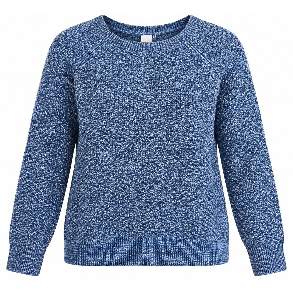 Gap For Good Blue Marled Cotton Knit Raglan Pullover Sweater Womens Large
